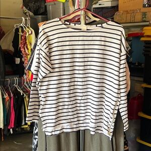 Striped Navy and White Women's Top